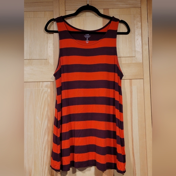 Gap Orange and Maroon Striped Tank Size L - Picture 1 of 7